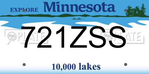 721ZSS Minnesota License Plate