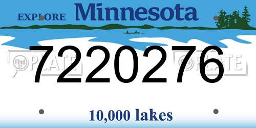7220276 Minnesota License Plate