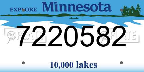 7220582 Minnesota License Plate