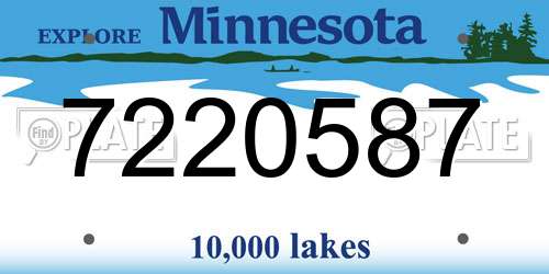 7220587 Minnesota License Plate