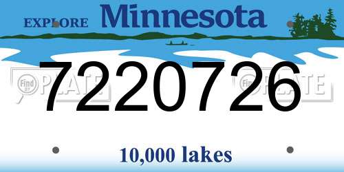 7220726 Minnesota License Plate