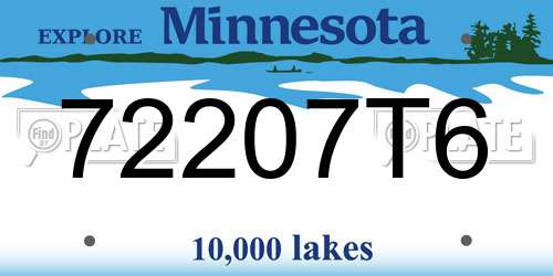 72207T6 Minnesota License Plate