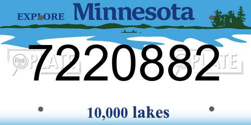 7220882 Minnesota License Plate