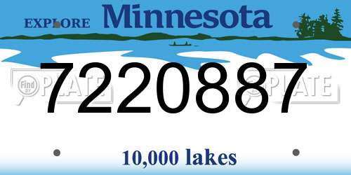 7220887 Minnesota License Plate