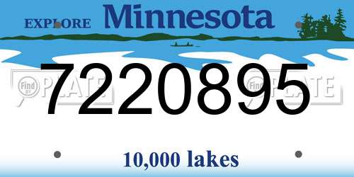 7220895 Minnesota License Plate
