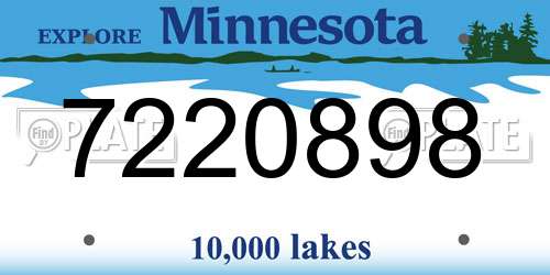 7220898 Minnesota License Plate
