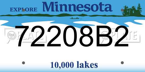 72208B2 Minnesota License Plate