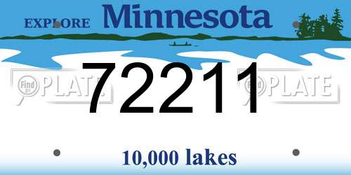 72211 Minnesota License Plate