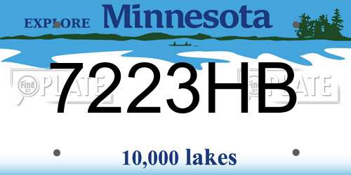 7223HB Minnesota License Plate
