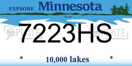 7223HS Minnesota License Plate