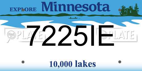7225IE Minnesota License Plate