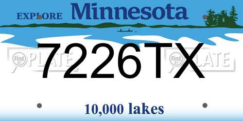 7226TX Minnesota License Plate