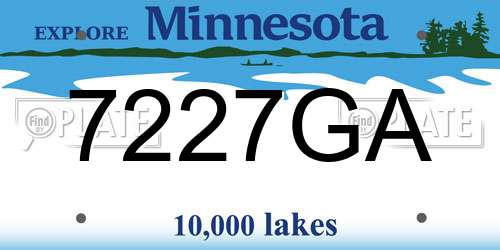 7227GA Minnesota License Plate