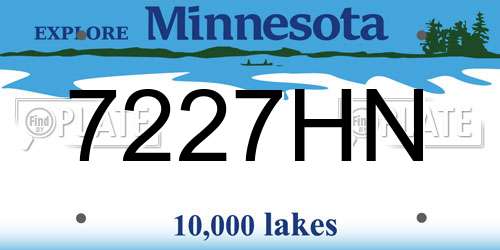 7227HN Minnesota License Plate