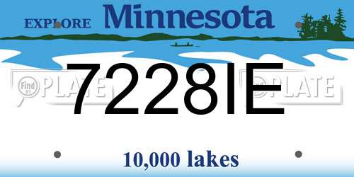 7228IE Minnesota License Plate