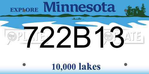 722B13 Minnesota License Plate