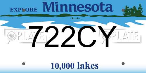 722CY Minnesota License Plate