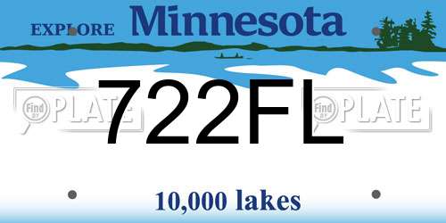 722FL Minnesota License Plate