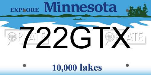 722GTX Minnesota License Plate