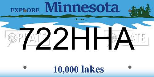 722HHA Minnesota License Plate
