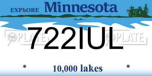 722IUL Minnesota License Plate