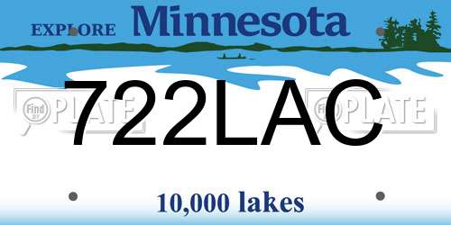 722LAC Minnesota License Plate