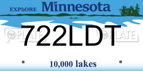 722LDT Minnesota License Plate