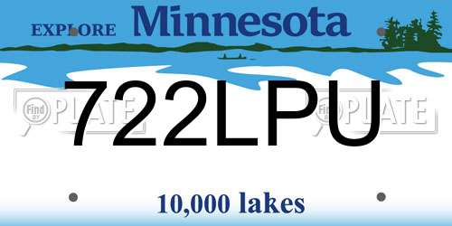 722LPU Minnesota License Plate