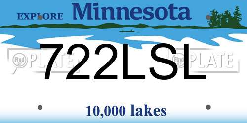 722LSL Minnesota License Plate
