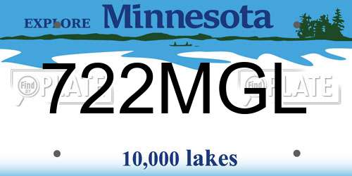 722MGL Minnesota License Plate