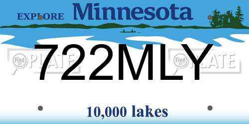 722MLY Minnesota License Plate