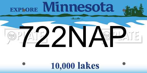 722NAP Minnesota License Plate