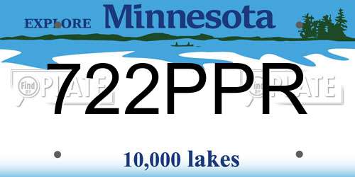 722PPR Minnesota License Plate