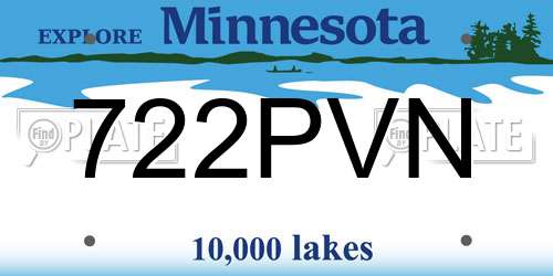 722PVN Minnesota License Plate