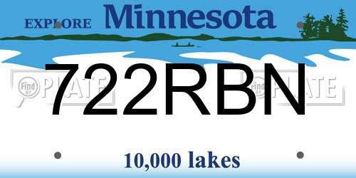 722RBN Minnesota License Plate