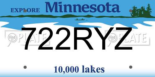 722RYZ Minnesota License Plate