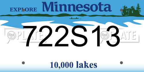 722S13 Minnesota License Plate