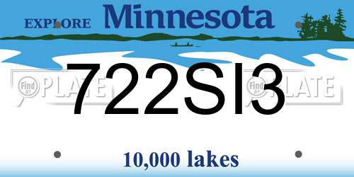 722SI3 Minnesota License Plate