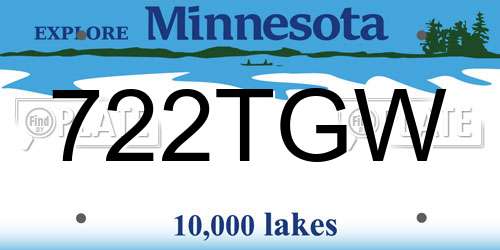 722TGW Minnesota License Plate