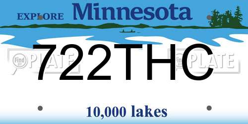 722THC Minnesota License Plate
