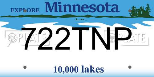 722TNP Minnesota License Plate
