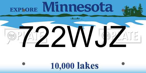 722WJZ Minnesota License Plate
