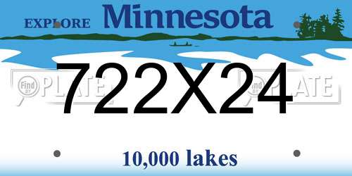 722X24 Minnesota License Plate