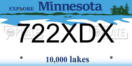 722XDX Minnesota License Plate