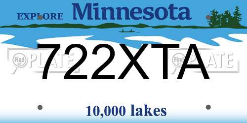 722XTA Minnesota License Plate