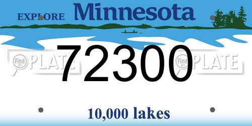 72300 Minnesota License Plate