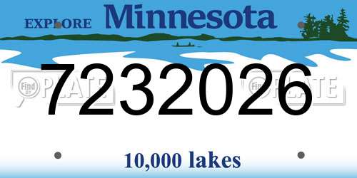 7232026 Minnesota License Plate