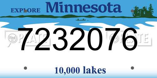 7232076 Minnesota License Plate