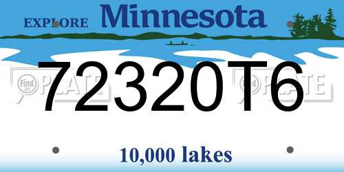 72320T6 Minnesota License Plate