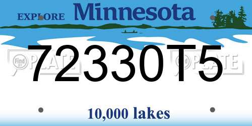 72330T5 Minnesota License Plate